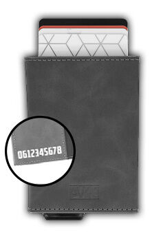 Pyro wallet | Portemonnee + NAAM/NUMMER donkergrijs |