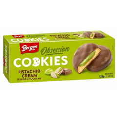 Bergen Pistachio Cream Milk Chocolate Cookie 128 Gram