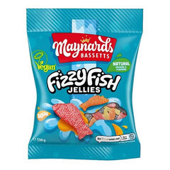 Maynards Bassetts Fizzy Fish 130 Gram