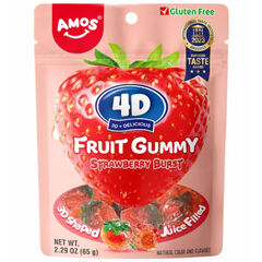 Amos 4D Fruit Gummy Strawberry 65 Gram