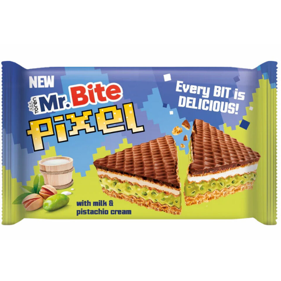 Mr Bite Pixel Chocolate Milk and Pistcahio Cream 28g